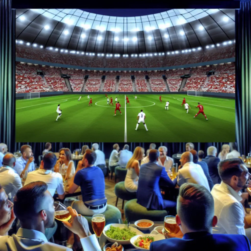Duży ekran HD z transmisją sportową w 